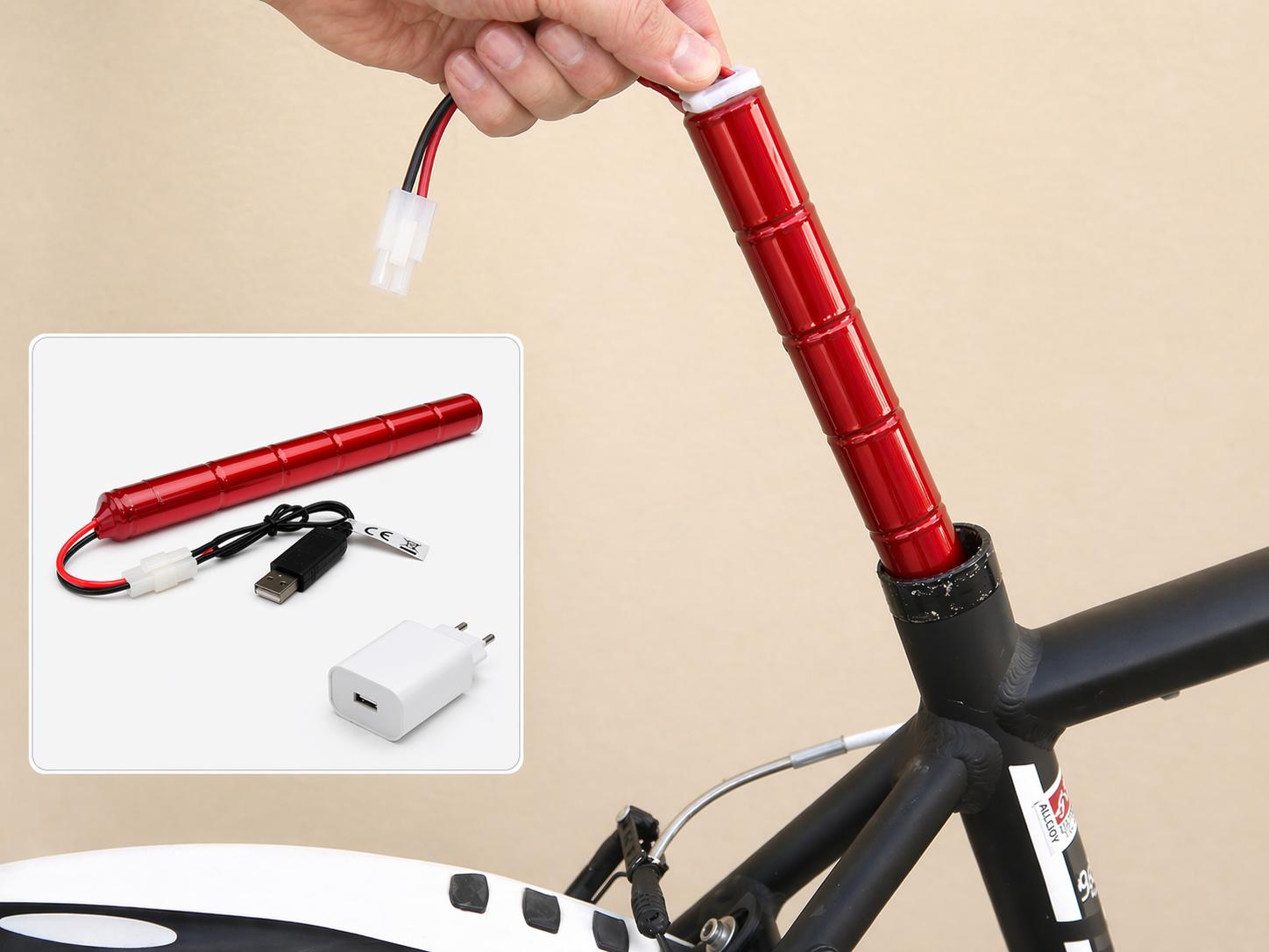 9,6V NiMH Akkupack 2500mAh Akku Stange RC Modellbau Einbau Fahrradrahmen