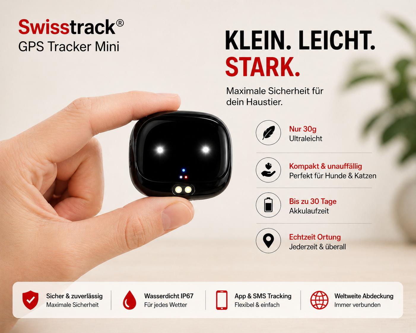 Swisstrack GPS Tracker Mini für Hunde und Katzen